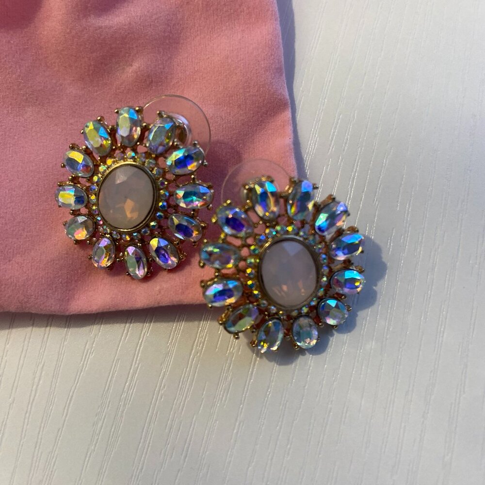 Precious oval post earrings
